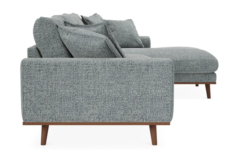 Copenhagen Premium 4-sits Högervänd L-formad Djup Divansoffa i Chenille - Grå/Blå - Möbler - Soffa - Divansoffor & schäslongsoffa