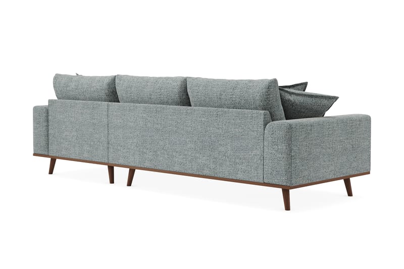 Copenhagen Premium 4-sits Högervänd L-formad Djup Divansoffa i Chenille - Grå/Blå - Möbler - Soffa - Divansoffor & schäslongsoffa