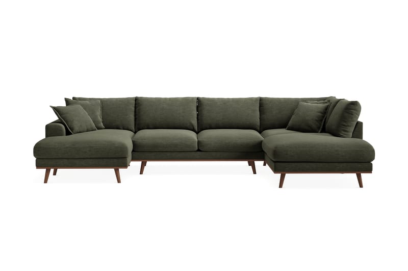 Copenhagen Premium 5-sits Vänstervänd U-formad Djup Soffa med Divan och Schäslong i Tyg - Grön - Möbler - Soffa - U-soffa