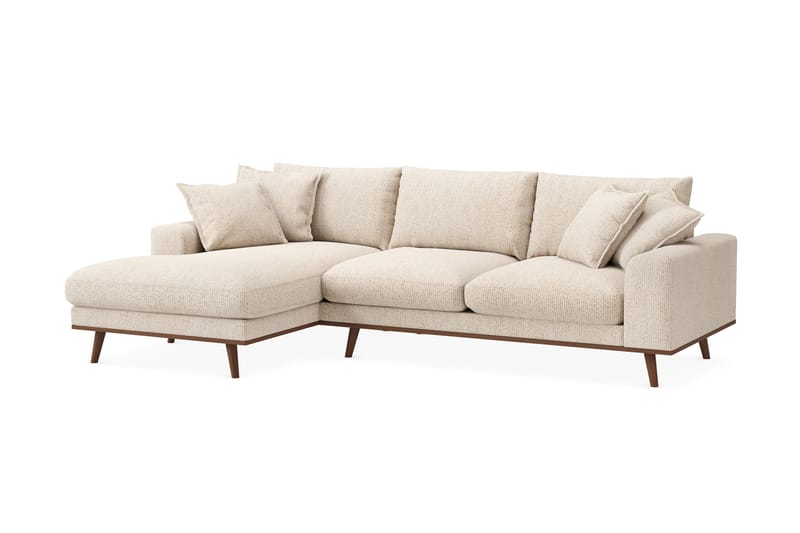 Copenhagen Premium 4-sits Vänstervänd L-formad Djup Divansoffa i Chenille - Beige - Möbler - Soffa - Divansoffor & schäslongsoffa