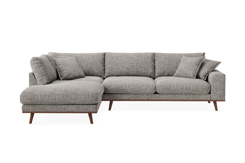 Copenhagen Premium 4-sits Vänstervänd L-formad Djup Schäslongsoffa i Chenille - Grå - Möbler - Soffa - Divansoffor & schäslongsoffa