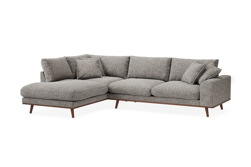 Copenhagen Premium 4-sits Vänstervänd L-formad Djup Schäslongsoffa i Chenille - Grå - Möbler - Soffa - Divansoffor & schäslongsoffa