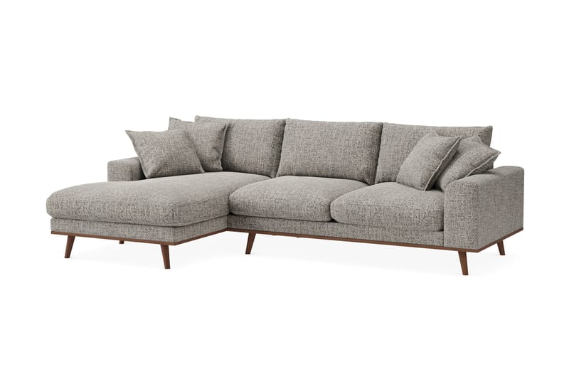 Copenhagen Premium 4-sits Vänstervänd L-formad Djup Divansoffa i Chenille - Grå - Möbler - Soffa - Divansoffor & schäslongsoffa