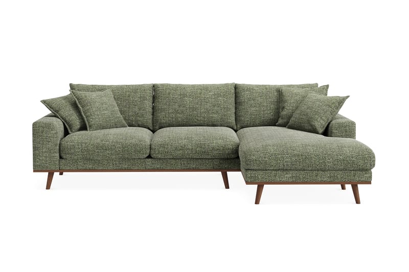 Copenhagen Premium 4-sits Högervänd L-formad Djup Divansoffa i Chenille - Grön - Möbler - Soffa - Divansoffor & schäslongsoffa