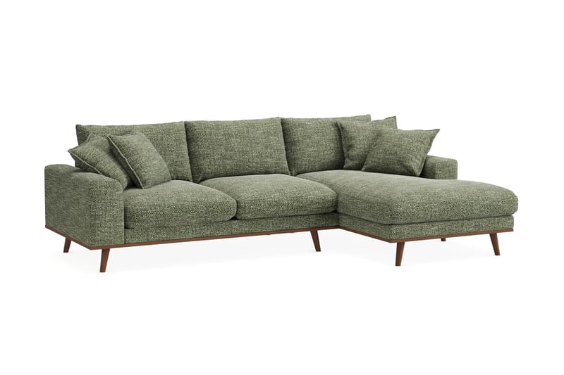Copenhagen Premium 4-sits Högervänd L-formad Djup Divansoffa i Chenille - Grön - Möbler - Soffa - Divansoffor & schäslongsoffa