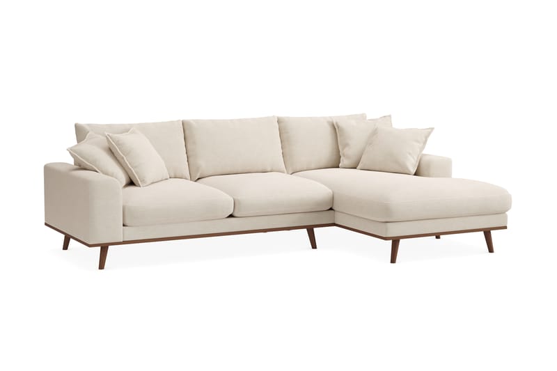 Copenhagen Premium 4-sits Högervänd L-formad Djup Divansoffa i Tyg - Beige - Möbler - Soffa - Divansoffor & schäslongsoffa