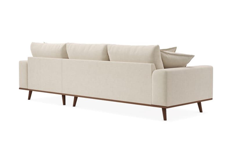 Copenhagen Premium 4-sits Högervänd L-formad Djup Divansoffa i Tyg - Beige - Möbler - Soffa - Divansoffor & schäslongsoffa