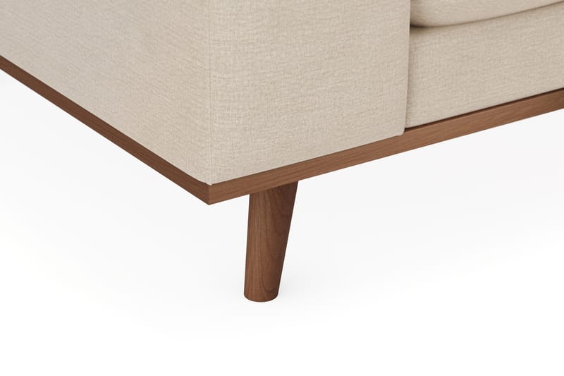 Copenhagen Premium 4-sits Högervänd L-formad Djup Schäslongsoffa i Tyg - Beige - Möbler - Soffa - Divansoffor & schäslongsoffa