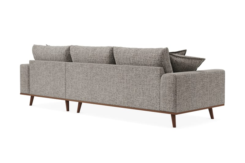 Copenhagen Premium 4-sits Högervänd L-formad Djup Divansoffa i Chenille - Grå - Möbler - Soffa - Divansoffor & schäslongsoffa