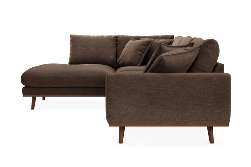 Copenhagen Premium 4-sits Vänstervänd L-formad Djup Schäslongsoffa i Tyg - Brun - Möbler - Soffa - Divansoffor & schäslongsoffa