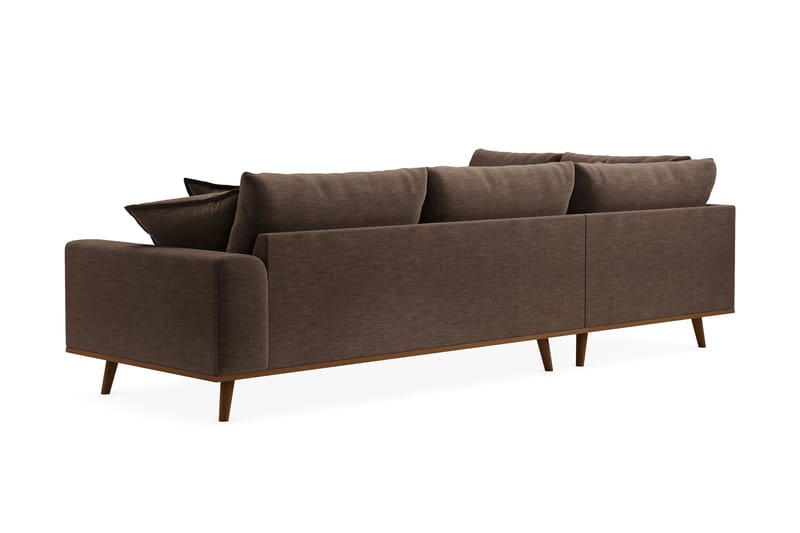 Copenhagen Premium 4-sits Vänstervänd L-formad Djup Schäslongsoffa i Tyg - Brun - Möbler - Soffa - Divansoffor & schäslongsoffa