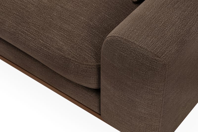 Copenhagen Premium 4-sits Vänstervänd L-formad Djup Schäslongsoffa i Tyg - Brun - Möbler - Soffa - Divansoffor & schäslongsoffa