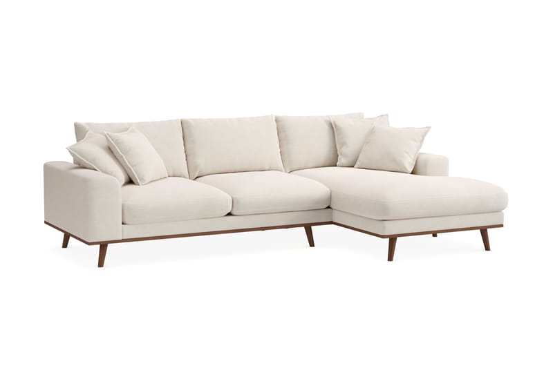 Copenhagen Premium 4-sits Högervänd L-formad Djup Divansoffa i Tyg - Ljusbeige - Möbler - Soffa - Divansoffor & schäslongsoffa
