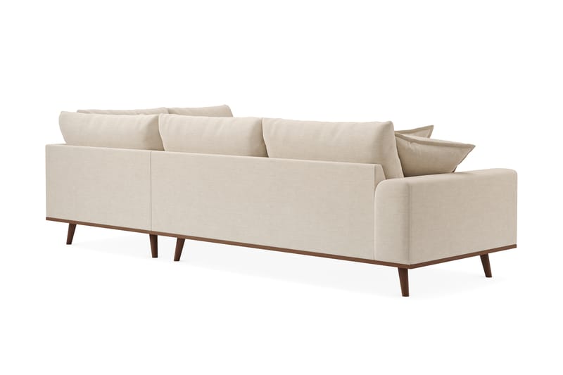 Copenhagen Premium 4-sits Högervänd L-formad Djup Schäslongsoffa i Tyg - Beige - Möbler - Soffa - Divansoffor & schäslongsoffa