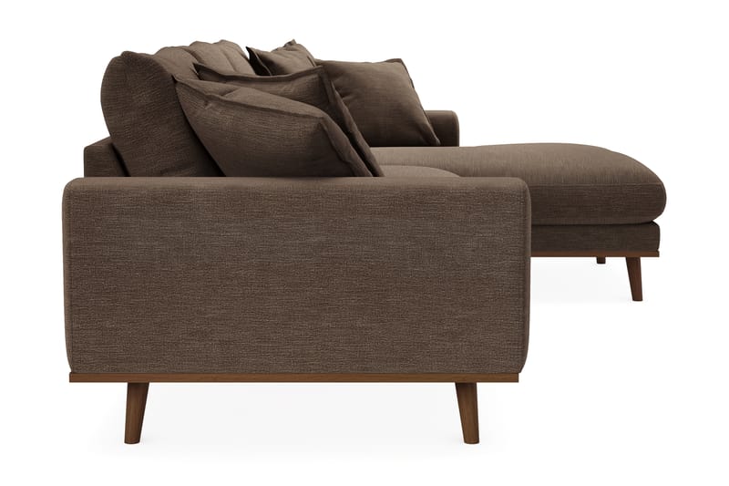 Copenhagen Premium 4-sits Högervänd L-formad Djup Divansoffa i Tyg - Brun - Möbler - Soffa - Divansoffor & schäslongsoffa