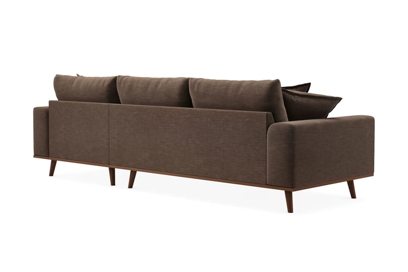 Copenhagen Premium 4-sits Högervänd L-formad Djup Divansoffa i Tyg - Brun - Möbler - Soffa - Divansoffor & schäslongsoffa