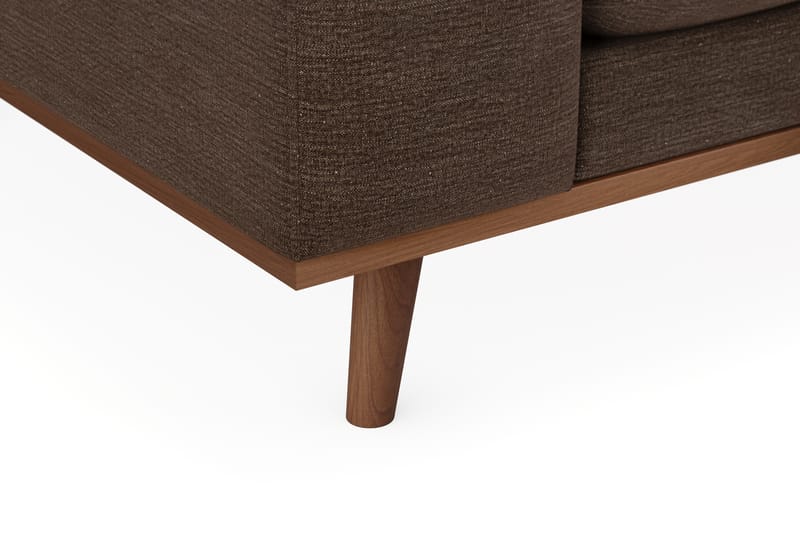 Copenhagen Premium 4-sits Högervänd L-formad Djup Schäslongsoffa i Tyg - Brun - Möbler - Soffa - Divansoffor & schäslongsoffa