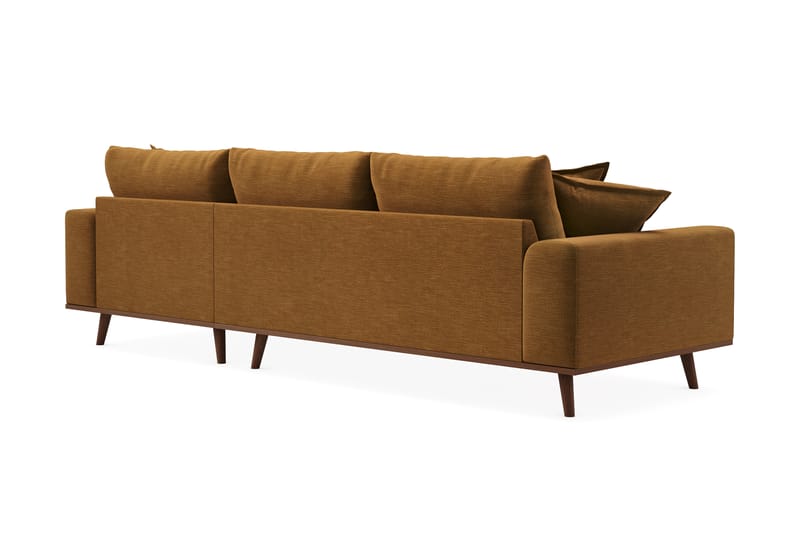 Copenhagen Premium 4-sits Högervänd L-formad Djup Divansoffa i Tyg - Senapsgul - Möbler - Soffa - Divansoffor & schäslongsoffa