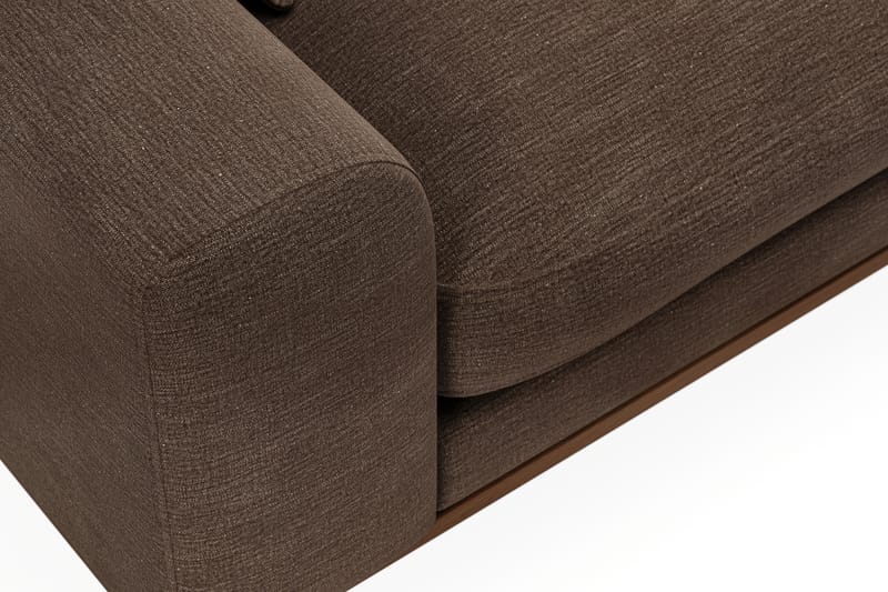 Copenhagen Premium 4-sits Högervänd L-formad Djup Schäslongsoffa i Tyg - Brun - Möbler - Soffa - Divansoffor & schäslongsoffa