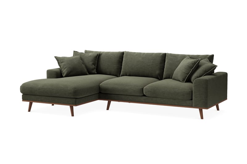 Copenhagen Premium 4-sits Vänstervänd L-formad Djup Divansoffa i Tyg - Grön - Möbler - Soffa - Divansoffor & schäslongsoffa