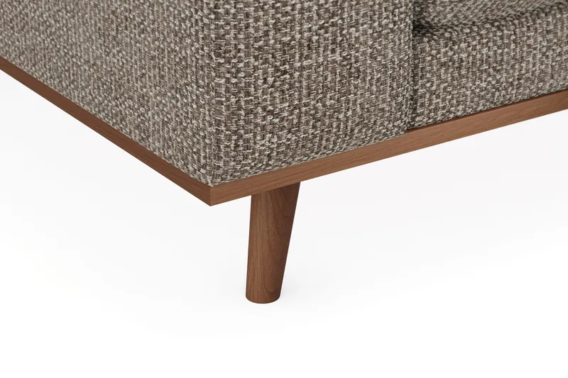 Copenhagen Premium 4-sits Högervänd L-formad Djup Schäslongsoffa i Chenille - Brun - Möbler - Soffa - Divansoffor & schäslongsoffa