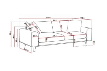 Copenhagen Premium Djup 3-sits Soffa i Chenille - Mörkbrun - Möbler - Soffa - 3 sits soffa