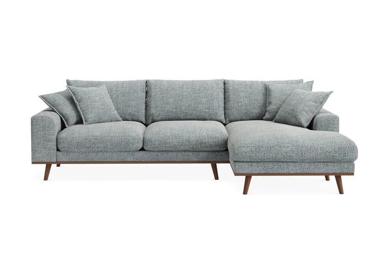 Copenhagen Premium 4-sits Högervänd L-formad Djup Divansoffa i Chenille - Grå/Blå - Möbler - Soffa - Divansoffor & schäslongsoffa