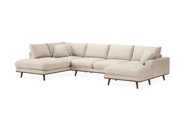 Copenhagen Premium 5-sits Vänstervänd U-formad Djup Soffa med Divan och Schäslong i Chenille - Beige - Möbler - Soffa - U-soffa