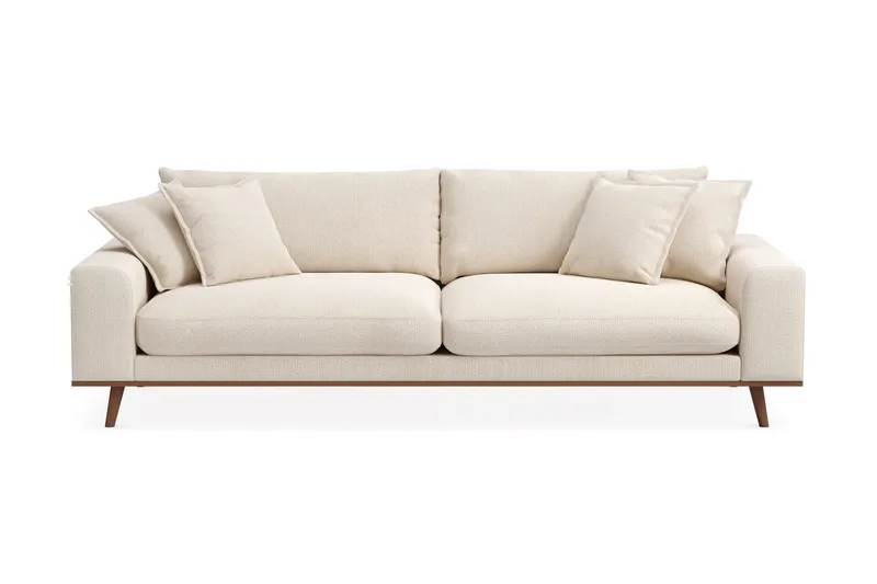 Copenhagen Premium Djup 4-sits Soffa i Chenille, Ljusbeige