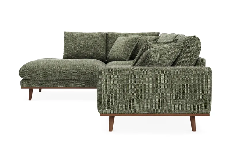 Copenhagen Premium 4-sits Vänstervänd L-formad Djup Schäslongsoffa i Chenille - Grön - Möbler - Soffa - Divansoffor & schäslongsoffa