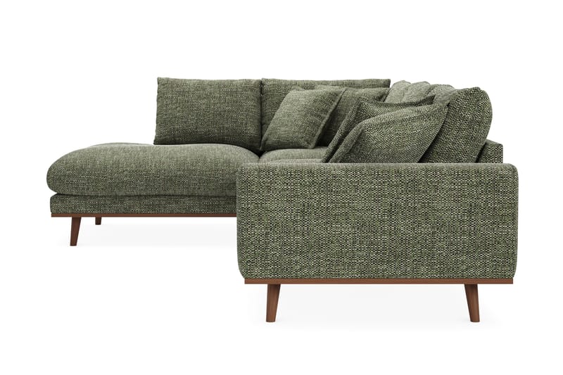 Copenhagen Premium 4-sits Vänstervänd L-formad Djup Schäslongsoffa i Chenille - Grön - Möbler - Soffa - Divansoffor & schäslongsoffa