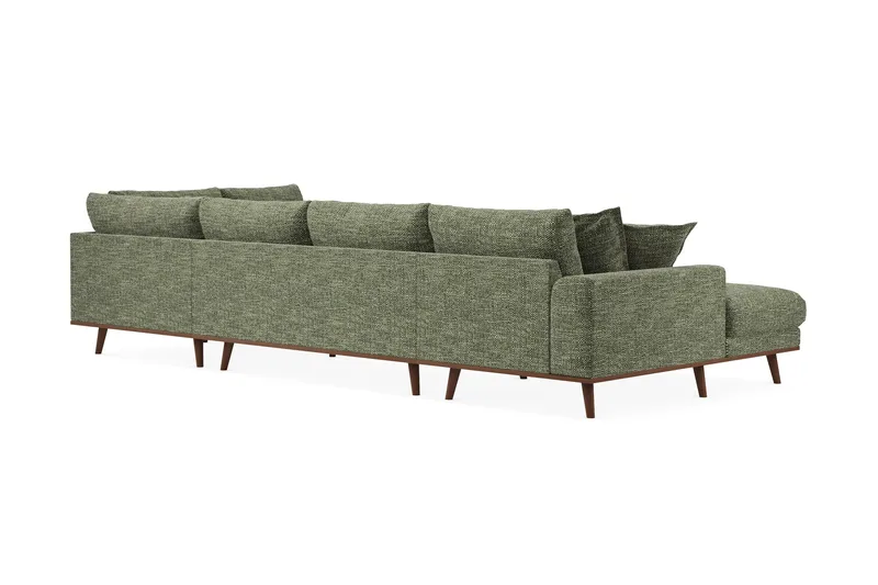 Copenhagen Premium 5-sits Högervänd U-formad Djup Soffa med Divan och Schäslong i Chenille - Grön - Möbler - Soffa - U-soffa