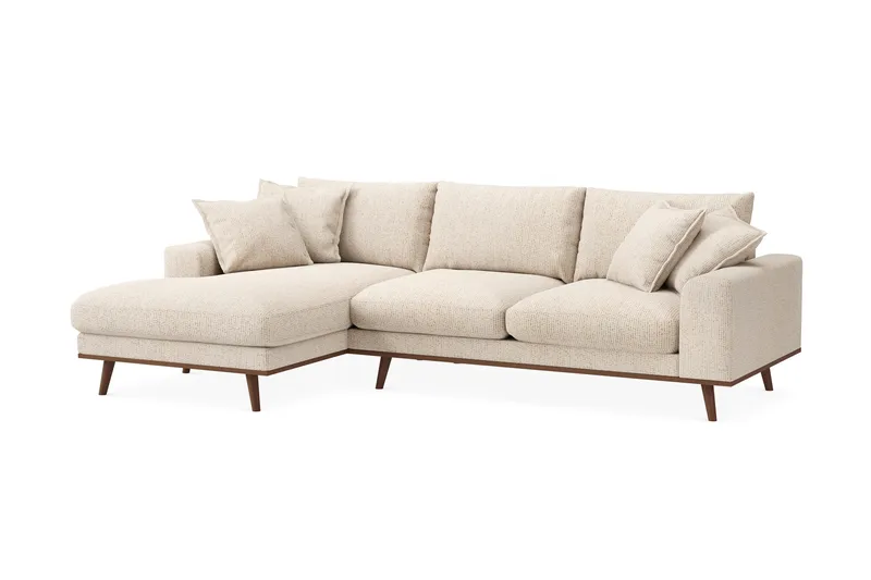 Copenhagen Premium 4-sits Vänstervänd L-formad Djup Divansoffa i Chenille - Beige - Möbler - Soffa - Divansoffor & schäslongsoffa