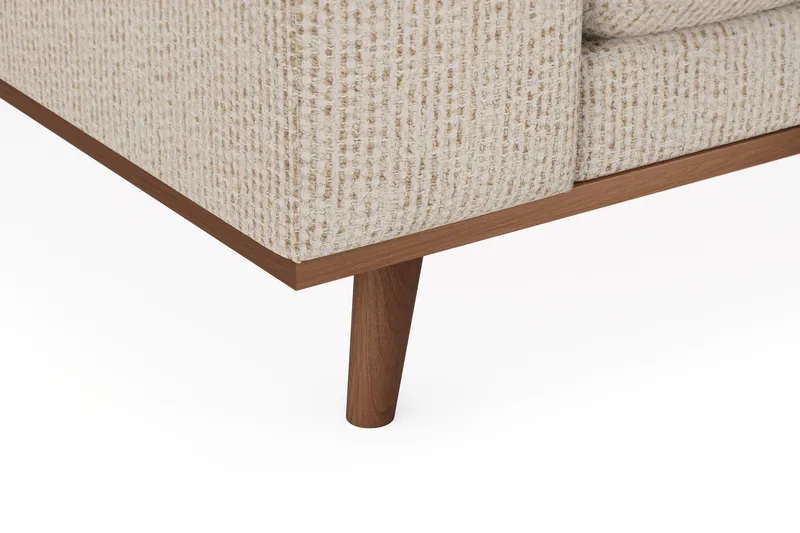 Copenhagen Premium 4-sits Högervänd L-formad Djup Schäslongsoffa i Chenille - Beige - Möbler - Soffa - Divansoffor & schäslongsoffa