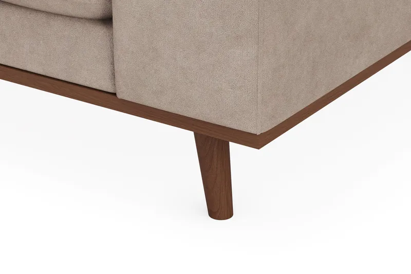 Copenhagen Premium 5-sits Vänstervänd U-formad Djup Soffa med Divan och Schäslong i Tyg - Ljusbrun - Möbler - Soffa - U-soffa
