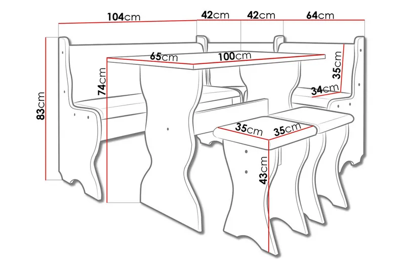Corvyn Kökssoffa 146x106 cm - Beige - Möbler - Bord & matgrupper - Matgrupper