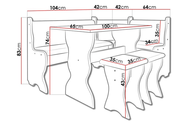 Corvyn Kökssoffa 146x106 cm - Beige - Möbler - Soffa - Kökssoffa & pinnsoffa