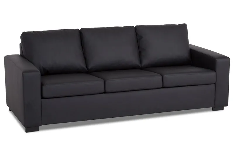 Crazy 3-sits Soffa i Konstläder - Svart - Möbler - Soffa - Skinnsoffor