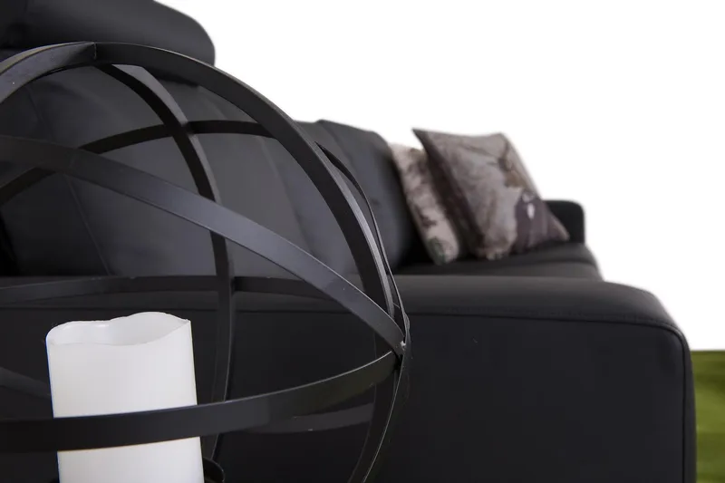 Crazy 3-sits Soffa i Konstläder - Svart - Möbler - Soffa - Skinnsoffor