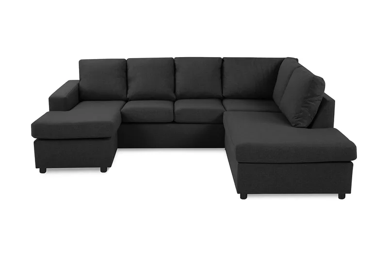 Crazy 4-sits Högervänd U-formad Large Soffa med Divan och Schäslong i Tyg - Antracit - Möbler - Soffa - U-soffa