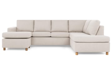 Crazy 4-sits Högervänd U-formad Large Soffa med Divan och Schäslong i Tyg - Beige - Möbler - Soffa - U-soffa