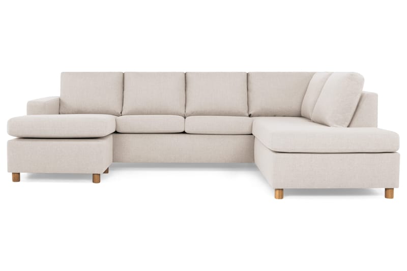 Crazy 4-sits Högervänd U-formad Large Soffa med Divan och Schäslong i Tyg - Beige - Möbler - Soffa - U-soffa