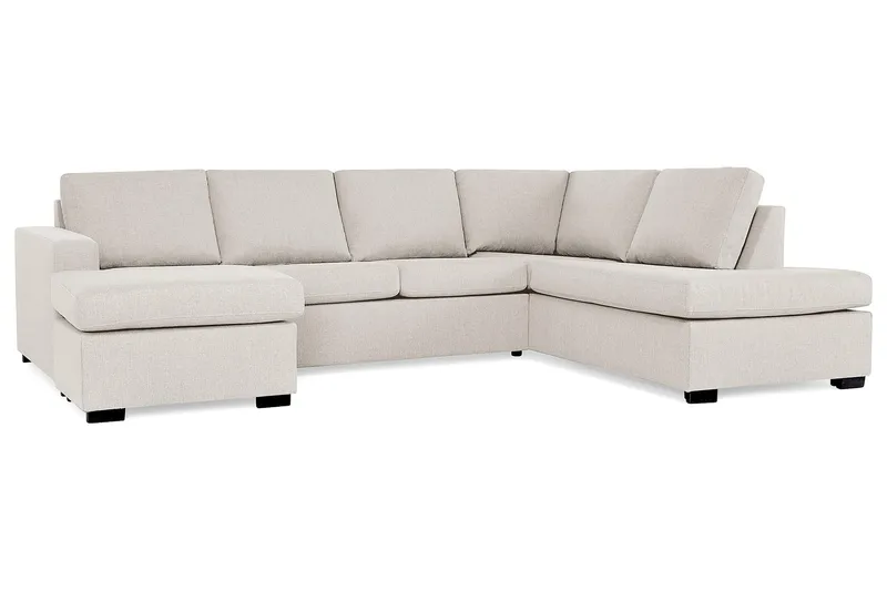 Crazy 4-sits Högervänd U-formad Large Soffa med Divan och Schäslong i Tyg - Beige - Möbler - Soffa - U-soffa