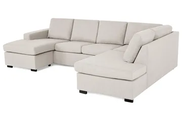 Crazy 4-sits Högervänd U-formad Large Soffa med Divan och Schäslong i Tyg - Beige - Möbler - Soffa - U-soffa