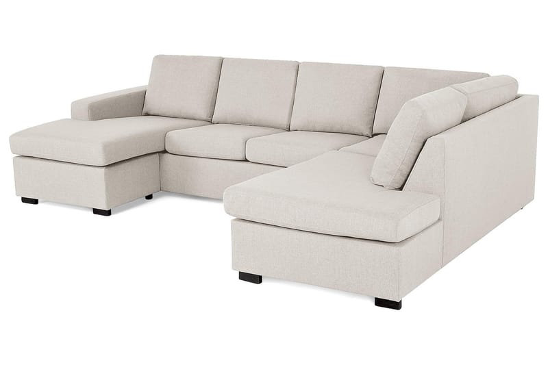 Crazy 4-sits Högervänd U-formad Large Soffa med Divan och Schäslong i Tyg - Beige - Möbler - Soffa - U-soffa