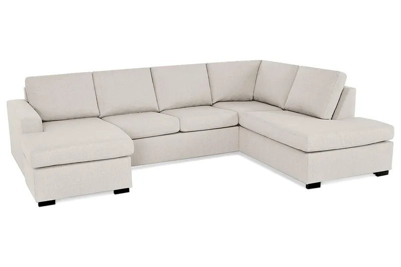 Crazy 4-sits Högervänd U-formad Large Soffa med Divan och Schäslong i Tyg - Beige - Möbler - Soffa - U-soffa