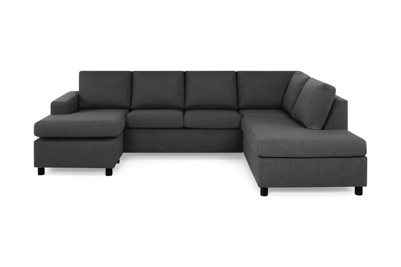 Crazy 4-sits Högervänd U-formad Large Soffa med Divan och Schäslong i Tyg, Mörkgrå