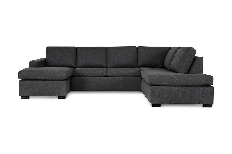 Crazy 4-sits Högervänd U-formad Large Soffa med Divan och Schäslong i Tyg - Mörkgrå - Möbler - Soffa - U-soffa