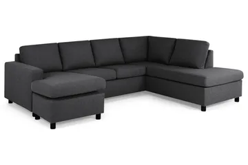 Crazy 4-sits Högervänd U-formad Large Soffa med Divan och Schäslong i Tyg - Mörkgrå - Möbler - Soffa - U-soffa