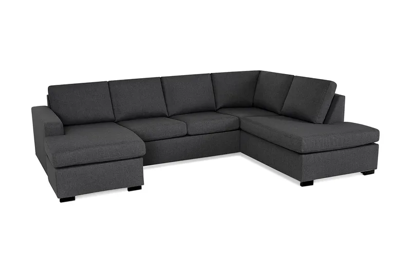 Crazy 4-sits Högervänd U-formad Large Soffa med Divan och Schäslong i Tyg - Mörkgrå - Möbler - Soffa - U-soffa